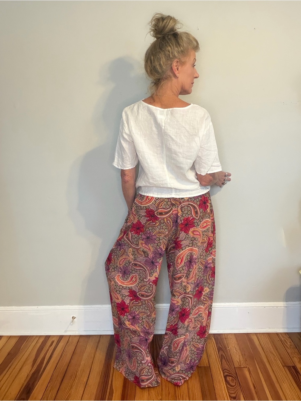 Johnny Was Lioness Wide Leg Silk Pants - Picture 4 of 5